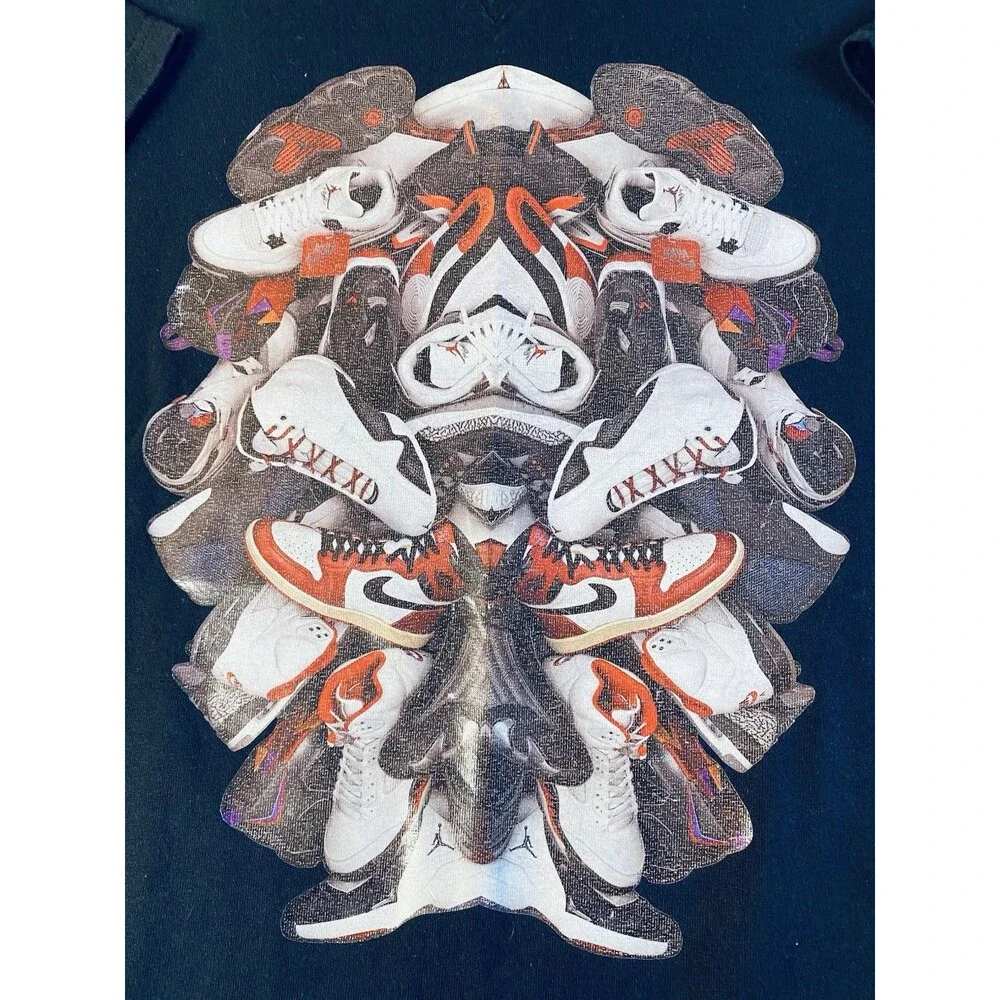 Vintage Y2K Air Jordan Sneakers T-Shirt Medium Jumpman Nike OG Shoe Collage